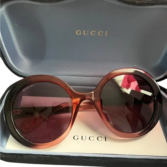 New With Box Gucci GG0367S-003- Women's Round Sunglasses -53024-135 - Picture 2 of 4